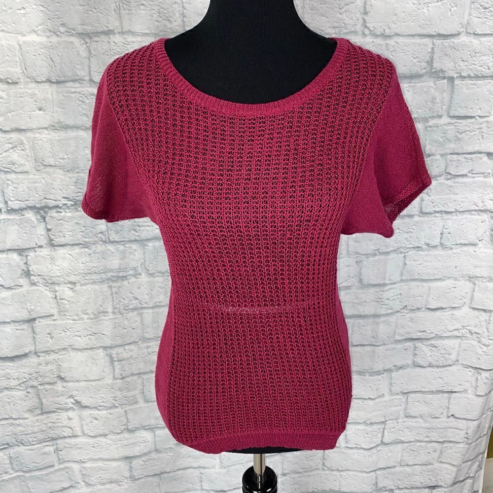 A.N.A. Cotton blend Open knit short sleeve sweater size XS